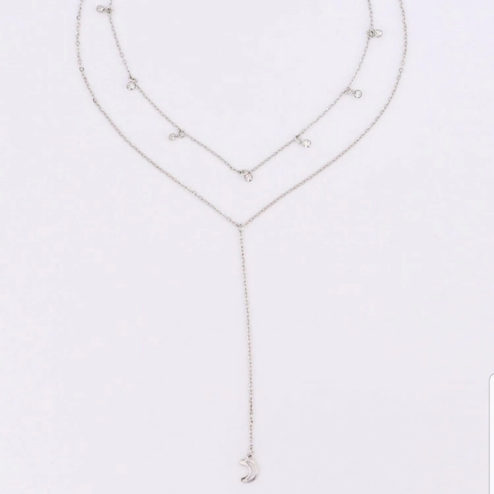 *Lucy* Silver Layered Necklace - Picture 5 of 7